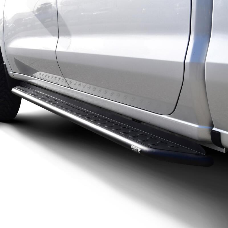 2019-2026 GM 1500/HD Crew Cab Outlaw Series Black Nerf Step Bars - View 3 | Dirty Garage