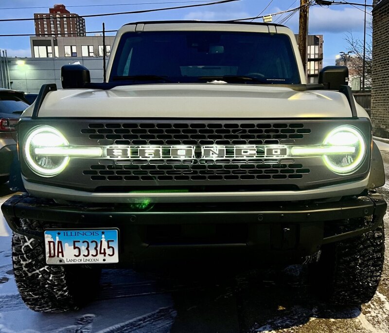 Universal Illuminated LED B Letter Badge w/ Matte White Finish - View 3 | Dirty Garage