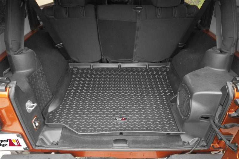 Rugged Ridge Floor Liner Cargo Black 2007-2018 Jeep Wrangler Unlimited JK 4 Dr - View 6 | Dirty Garage