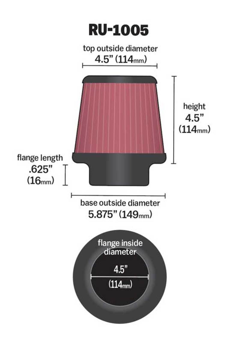 Universal Filter Universal X Stream Clamp-On 4-1/2in Flange 5-7/8in Base 4-1/2in Top 4-1/2in Height - View 14 | Dirty Garage