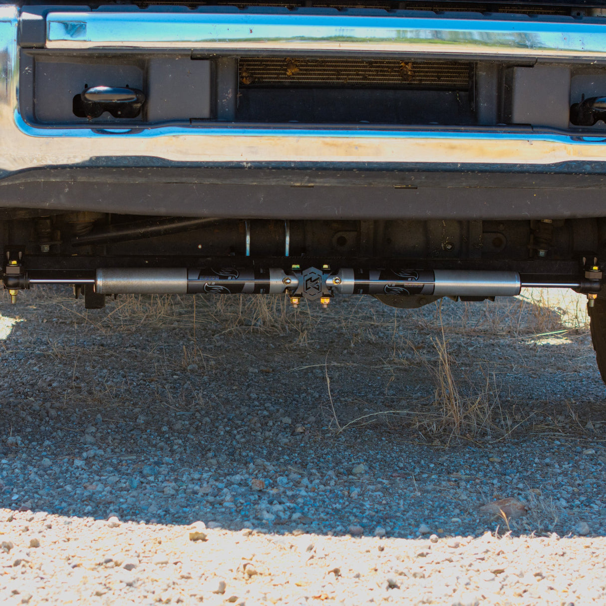 2005-2026 Superduty F-450/F-550 Death Grip Dual Steering Stabilizer Kit with Fox 2.0 Shocks (KRF-DSS-45-S)