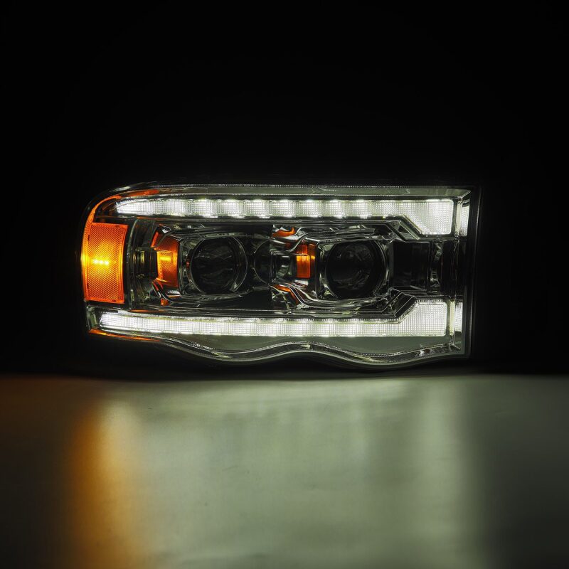 2002-2005 Ram HD Luxx-Series LED Projector Chrome Headlights Active Light Sequential Signal - View 5 | Dirty Garage