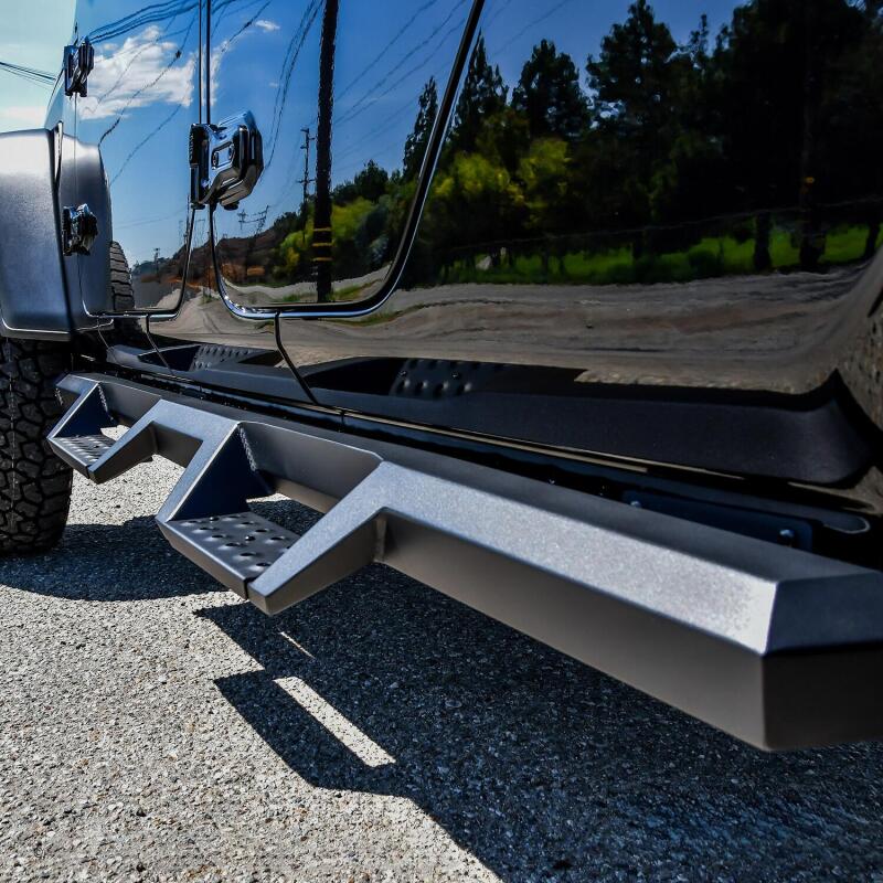 2020-2026 Gladiator HDX Textured Black Drop Nerf Step Bars - View 5 | Dirty Garage