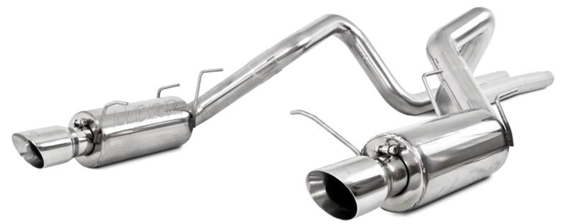 2011-2014 Mustang GT 5.0L Dual Split Rear Street Version T409 3" Cat Back Exhaust System - View 4 | Dirty Garage