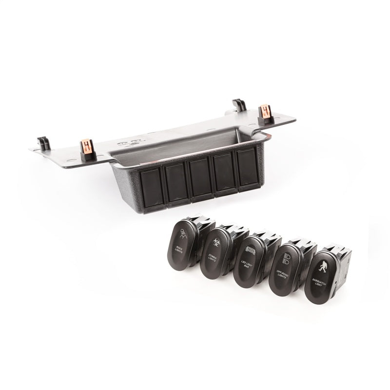 Rugged Ridge Etched Lower 5 Switch Panel Kit 11-18 JK - View 2 | Dirty Garage
