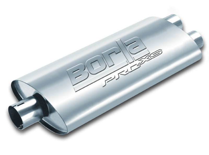 Borla Universal Center/Dual Oval 2.5in In/Dual 2.5in Out 19in x 4in x 9.5in Notched PRO-XS Muffler - View 4 | Dirty Garage
