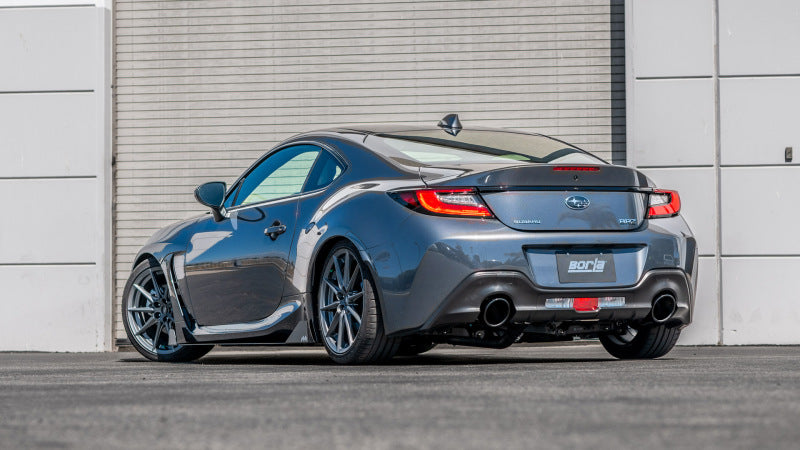 Borla 22-23 Subaru BRZ/Toyota GR86 2.4L RWD AT/MT ATAK Catback Exhaust - Black Chrome Tips - View 2 | Dirty Garage