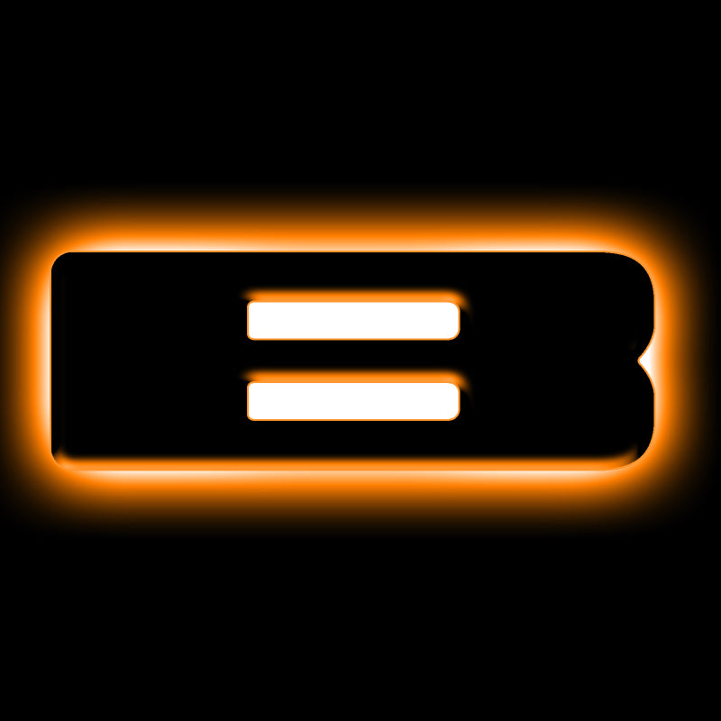 Universal Illuminated Black Surface LED B Letter Badge - View 2 | Dirty Garage