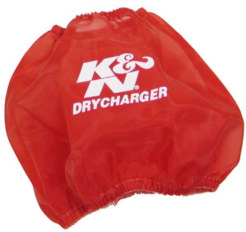 Universal Round Tapered Drycharger Air Filter Wrap Red 7.5in Base ID/4.5in Top ID/6in Height - View 2 | Dirty Garage