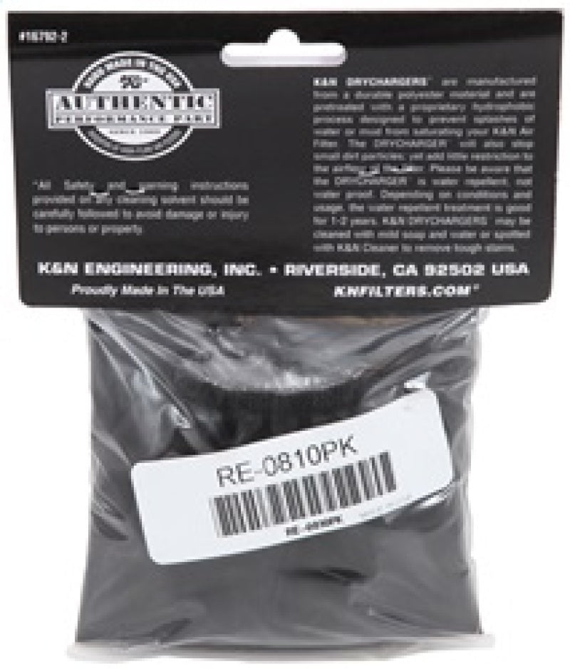 Universal Round Tapered Filter Wrap - Black - 6in Base ID x 4.625in Top ID x 9in Height - View 10 | Dirty Garage
