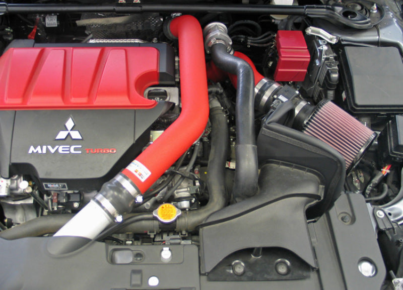 2008-2009 Evo X Wrinkle Red Typhoon Short Ram Intake - View 4 | Dirty Garage