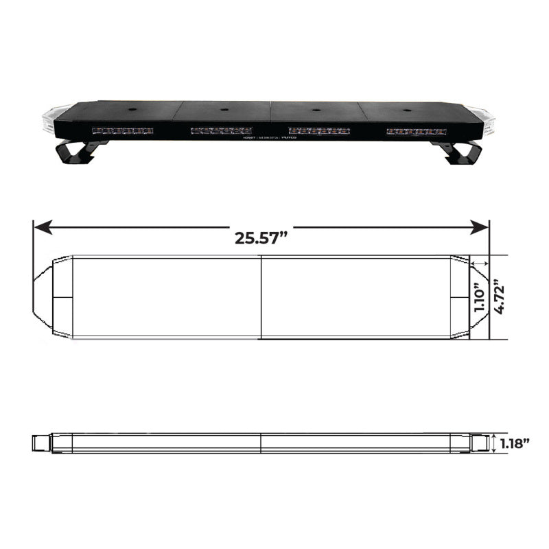 Universal 24" Hornet Series Amber Stealth LED Strobe Bar - View 7 | Dirty Garage