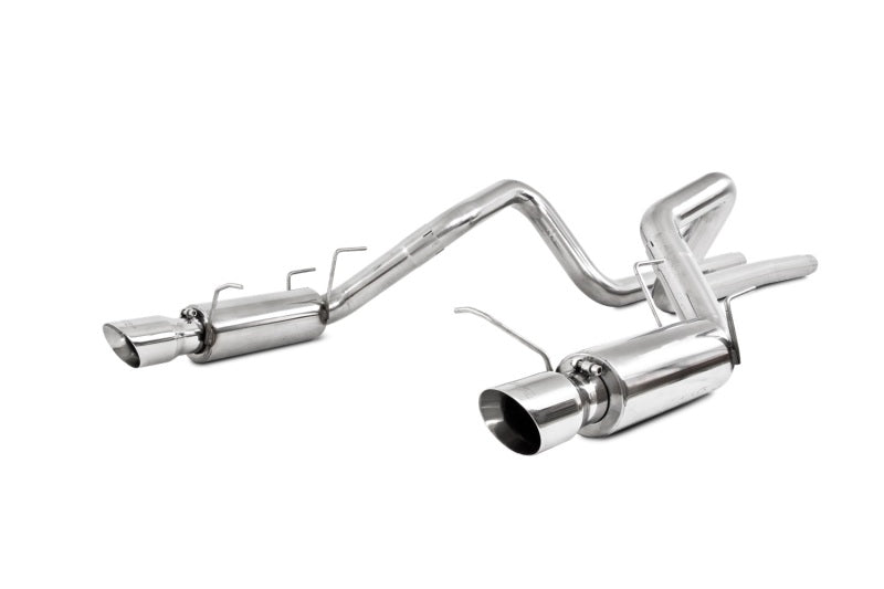 2011-2014 Mustang GT 5.0L Dual Split Rear Race Version 3" Cat Back Exhaust System - View 3 | Dirty Garage
