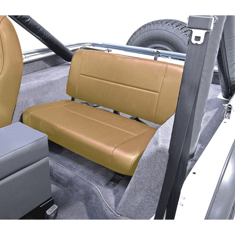 Rugged Ridge Fixed Rear Seat Tan 55-95 Jeep CJ / Jeep Wrangler - View 3 | Dirty Garage