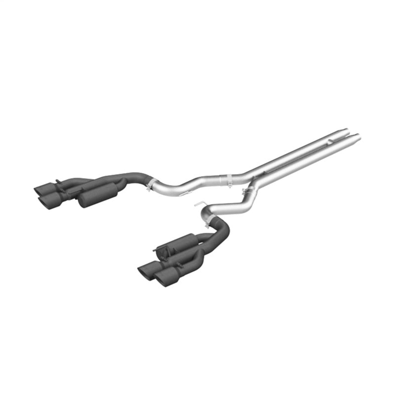 2018-2019 Mustang GT 5.0 3" Cat Back Quad Tip Race Version Black - View 4 | Dirty Garage