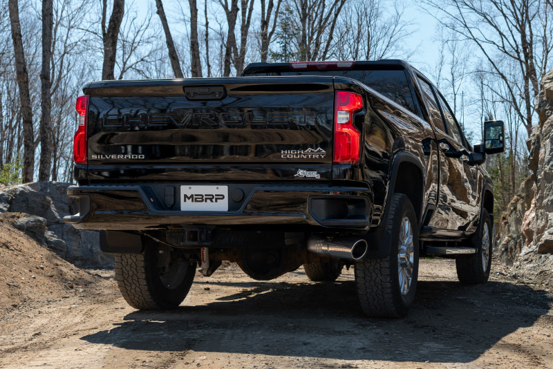 2020-2024 GM HD 6.6L Duramax 4" Mand Bent Tubing AL-Ser Cat Back Single Side Alum - View 4 | Dirty Garage