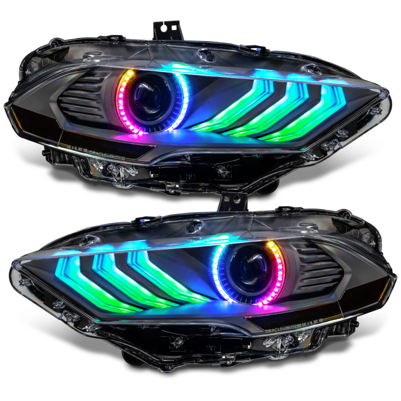 2018-2023 Mustang Dynamic ColorSHIFT LED Headlights Black Series - View 8 | Dirty Garage