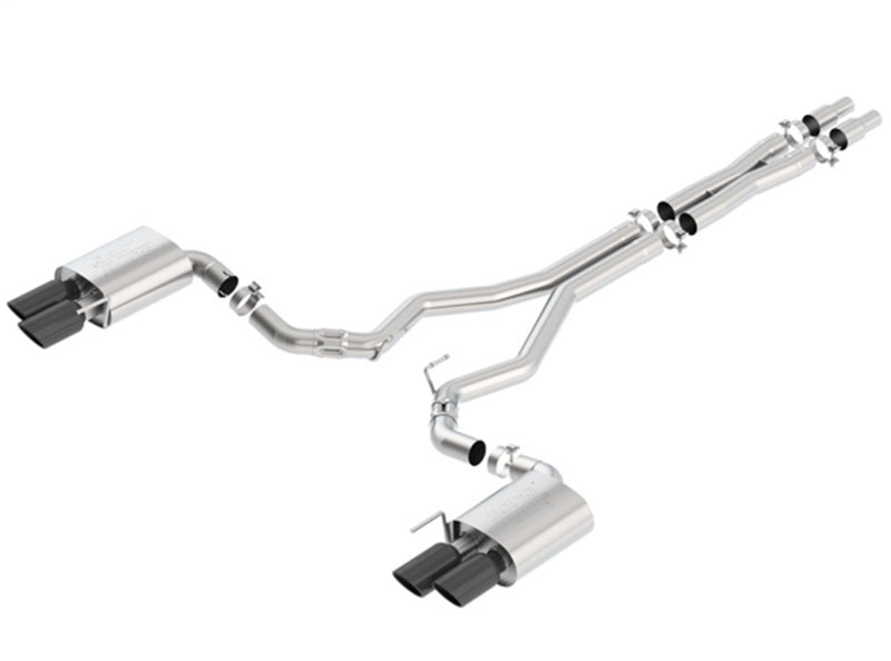 Borla 2018 Ford Mustang GT (A/T / M/T) 3in ATAK Catback Exhaust w/o Valves w/ Black Chrome Tips | Dirty Garage