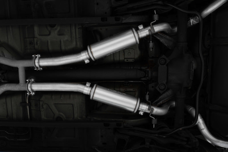 1999-2004 Mustang GT 4.6L 2.5 Dual Split Rear AL Cat Back 3.5" Dual Wall Black Tips - View 2 | Dirty Garage