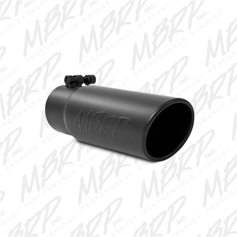 Universal 3.5" OD Angled Rolled End Tip 3" ID Inlet 10" Length Black - View 3 | Dirty Garage