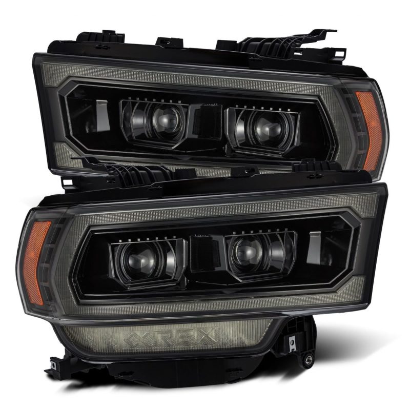 2019-2024 Ram HD Luxx-Series LED Projector Alpha-Black Headlights Active Light Sequential Signal DRL - View 6 | Dirty Garage