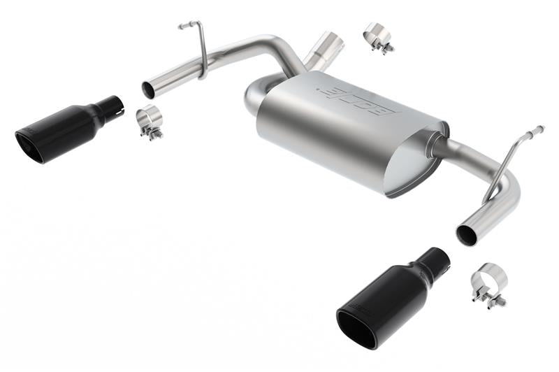 Borla 12-16 Jeep Wrangler 3.6AT/MT 4WD 2+4DR S/ SQ /RL/AC SR 2.5in, 2in Tip 3.5 sqx8 Black Chrome - View 4 | Dirty Garage