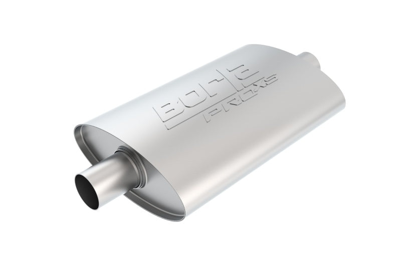 Borla Pro-XS 2inch, 2inch, 14inch x 9-1/2inch x 4inch Oval Cen/Cen w/o Notch Turbo Muffler - View 4 | Dirty Garage