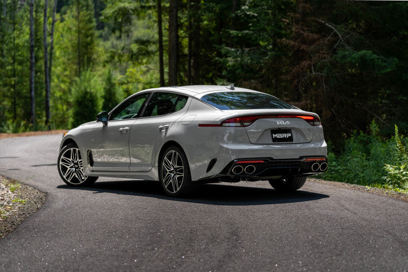 2022 Stinger 3.3L T304 SS Cat-Back Exhaust Dual Split Rear Quad Outlet Uses Factory Bezels - View 4 | Dirty Garage