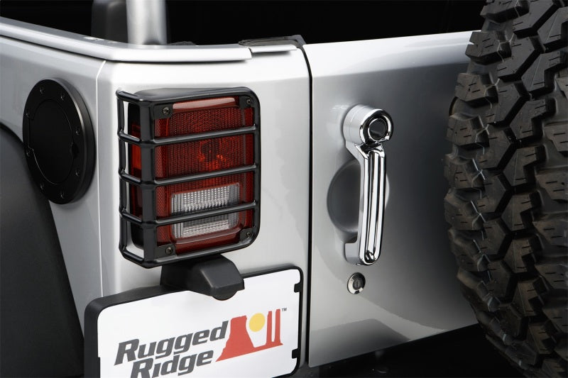 Rugged Ridge 07-18 Jeep Wrangler Black Tail Light Euro Guards - View 3 | Dirty Garage