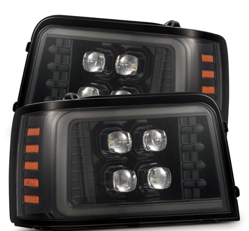 1992-1996 Super Duty Bronco Nova-Series LED Projector Alpha-Black Headlight Active Light SS & Switchback DRL | Dirty Garage