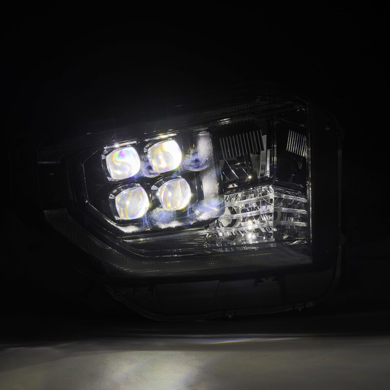 2014-2021 Tundra Nova-Series LED Projector Alpha Black Headlights Active Light Sequential Signal DRL - View 6 | Dirty Garage