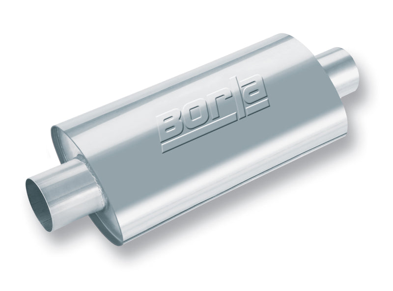 Borla XR-1 Racing Sportsman 2 1/2 inch Outlet / 2 1/2 inch Inlet 16in Case Oval Muffler - View 2 | Dirty Garage