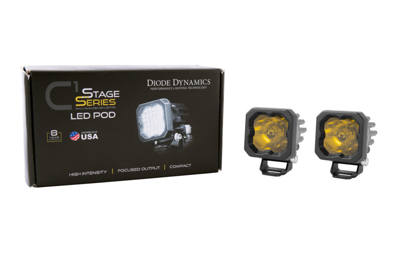 Universal Stage Series C1 Sport Yellow Wide Standard ABL LED Pod - View 5 | Dirty Garage