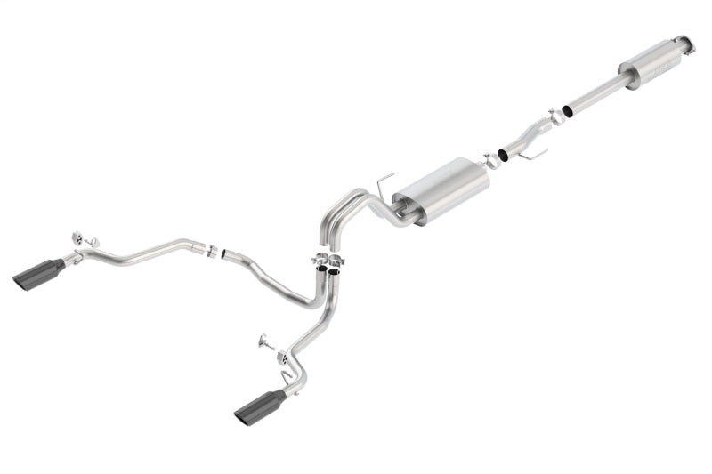 Borla 15-17 Ford F-150 2.7L/ 3.5L EcoBoost/ 5.0L V8 Rear Exit S-Type Catback Exhaust Black Chrome - View 3 | Dirty Garage