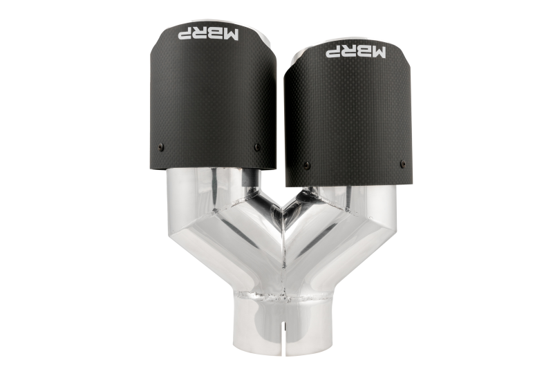 Universal 3" ID Dual 4" OD Staggered Dual Wall Carbon Fiber Exhaust Tip - View 5 | Dirty Garage