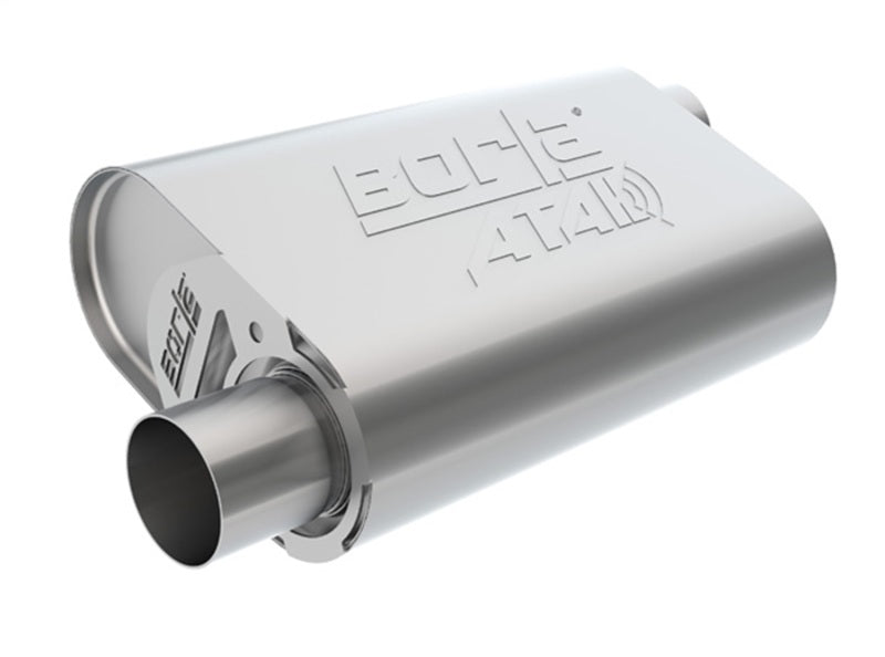 Borla CrateMuffler SBC 283 / 327 / 350 2.5 inch Offset/Center 14in x 4.35in x 9in Oval Muffler - View 4 | Dirty Garage