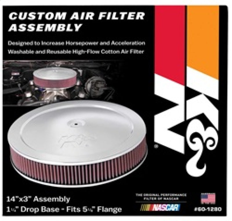 Universal 14in Red Custom Air Cleaner Assembly - 5.125in ID x 14in OD x 2.75in H x 1.25in Drop Base - View 13 | Dirty Garage