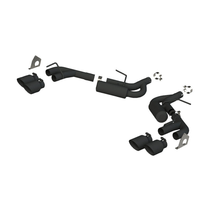 2016-2019 Camaro 2.5" BLK NPP Dual Axle Back Exhaust 4" Quad Dual Wall Tips - View 4 | Dirty Garage