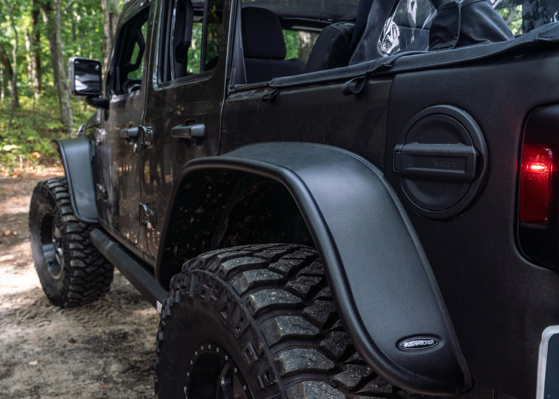 2018-2025 Wrangler (JL) Unlimited Flat Style Fender Flares 4pc - Black | Dirty Garage