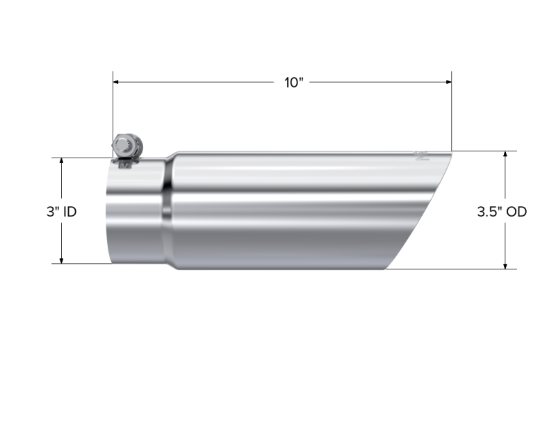 Universal 3" OD Dual Wall Angled End Tip 12" Length - View 5 | Dirty Garage