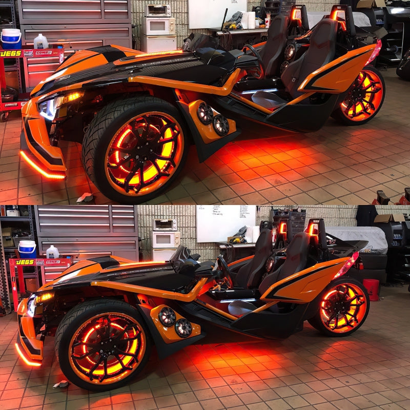 Universal LED Illuminated Wheel Rings ColorSHIFT - View 9 | Dirty Garage