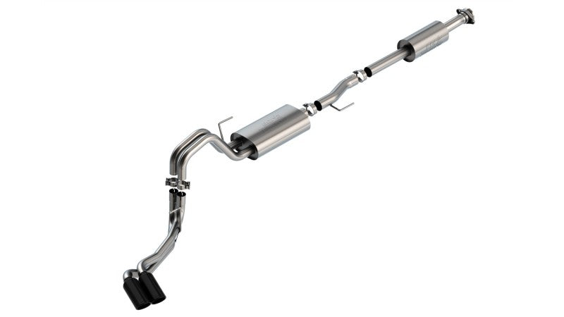 Borla F-150 2021 5.0L 4dr CC SB EC STB Lariat/KR/Pltnm/LTD 3/2.25 DSE Cat-Back Touring BLK CHR Tips - View 4 | Dirty Garage