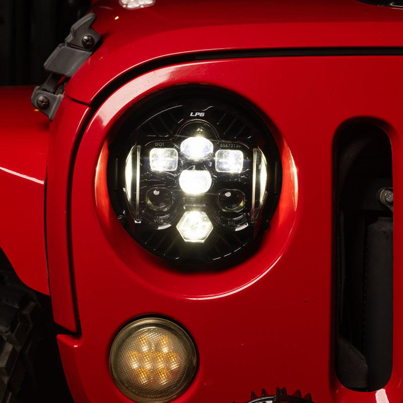 2007-2018 Wrangler JK DOT LP6 LED Headlight Kit Clear White - View 3 | Dirty Garage