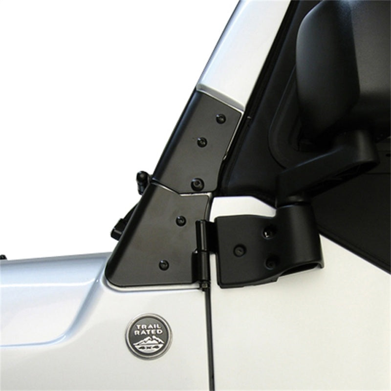 Rugged Ridge 97-06 Jeep Wrangler TJ Black Windshield Hinges - View 3 | Dirty Garage