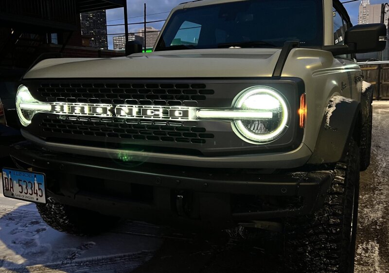 Universal Illuminated LED B Letter Badge w/ Matte White Finish - View 4 | Dirty Garage
