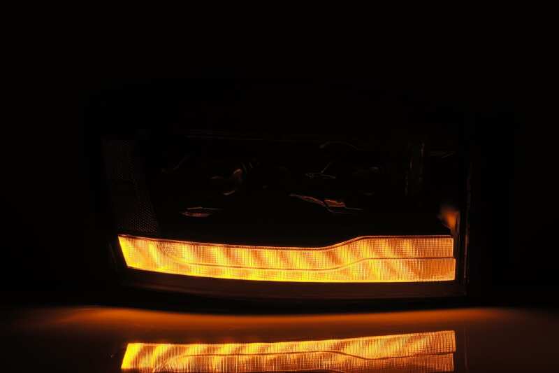 2006-2009 Ram HD Luxx-Series LED Projector Headlights Plank Style Alpha Black Sequential Signal DRL - View 2 | Dirty Garage