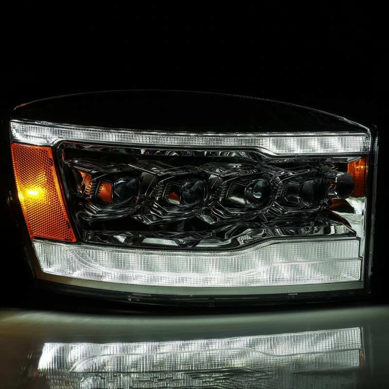 2006-2008 Ram HD Nova-Series LED Projector Chrome Headlights Sequential Signal DRL Amber LED - View 6 | Dirty Garage