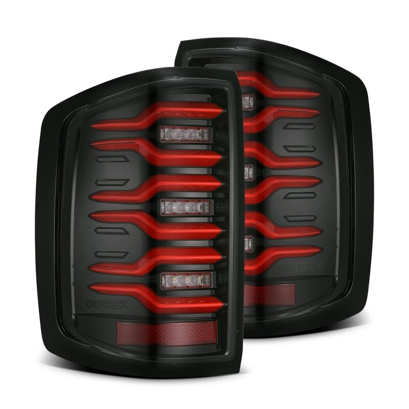 2014-2018 GM 1500 HD Luxx-Series LED Tail Lights Black Red Active Light Sequential Signal | Dirty Garage