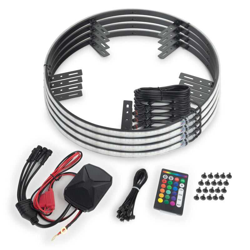Universal LED Illuminated Wheel Rings 16.5" PLASMA ColorSHIFT w/ BC2 Bluetooth Controller - View 7 | Dirty Garage