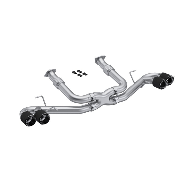 2020-2023 GM Corvette 3" Cat Back Quad Split Rear Exit Carbon Fiber Tips | Dirty Garage